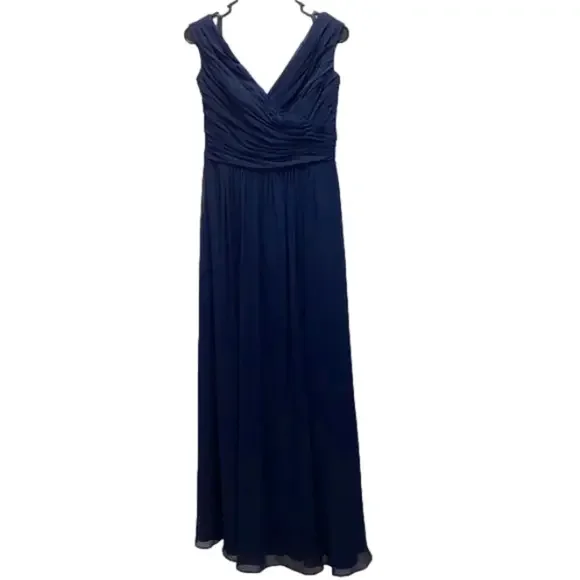 Gather & Gown navy blue bridesmaid formal wedding dress size 8 lined - Picture 2 of 12